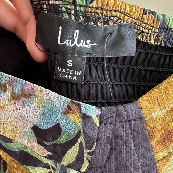 Lulu’s Floral Puff Sleeve Corset Crop Top, Smocked Sweetheart Blouse, Small - Picture 10 of 16